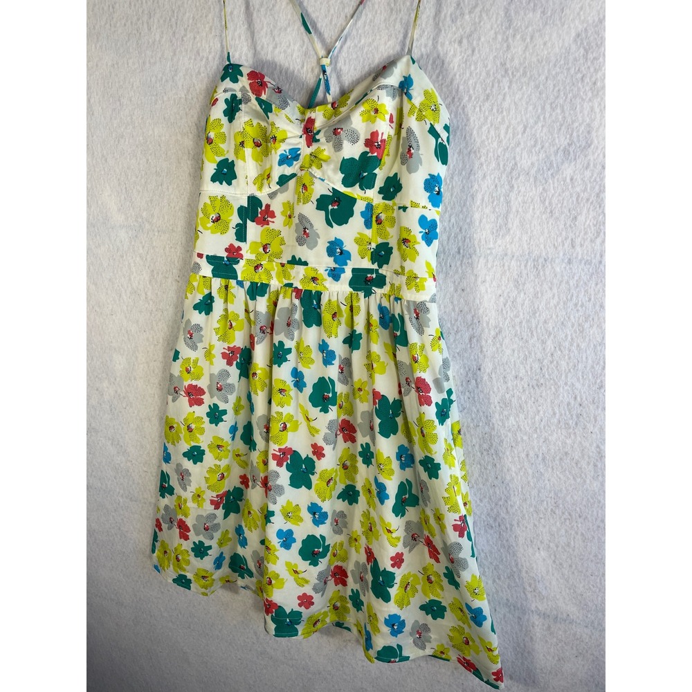American Eagle Corset Dress Size 6 Y2K Floral Garden Smocked Babydoll Retro - Picture 2 of 10